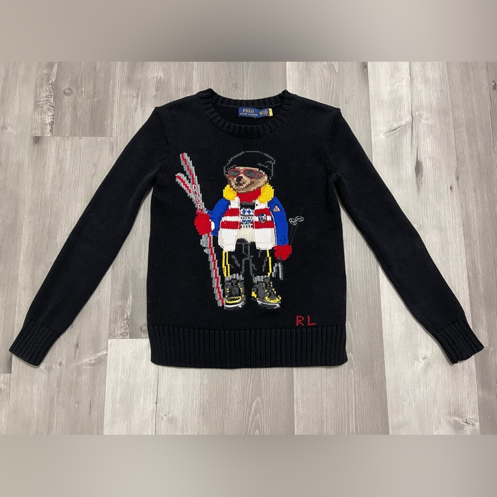 Authentic RALPH LAUREN POLO BEAR Cotton-Blend Women Sweater. Size XXS